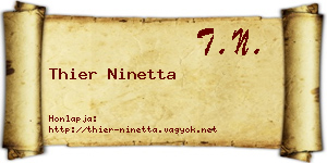 Thier Ninetta névjegykártya